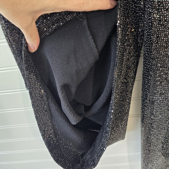 NWOT Ramy Brook Gavin Metallic Wide Leg Pant Black 14 - Picture 8 of 11